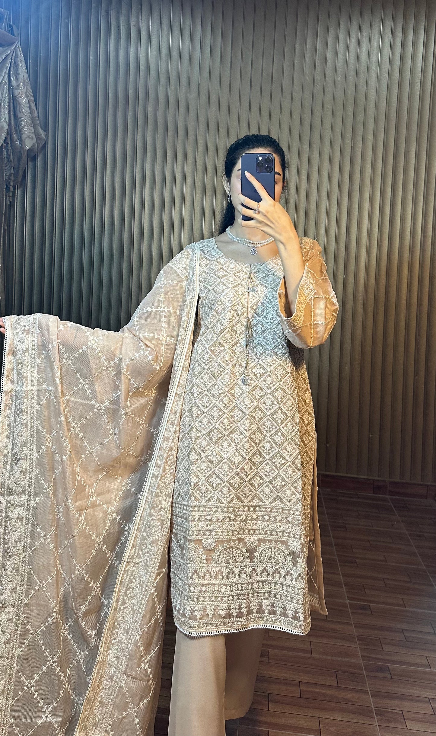 Noor-e-Hina - Embroidered Elegance in Coffee Pink